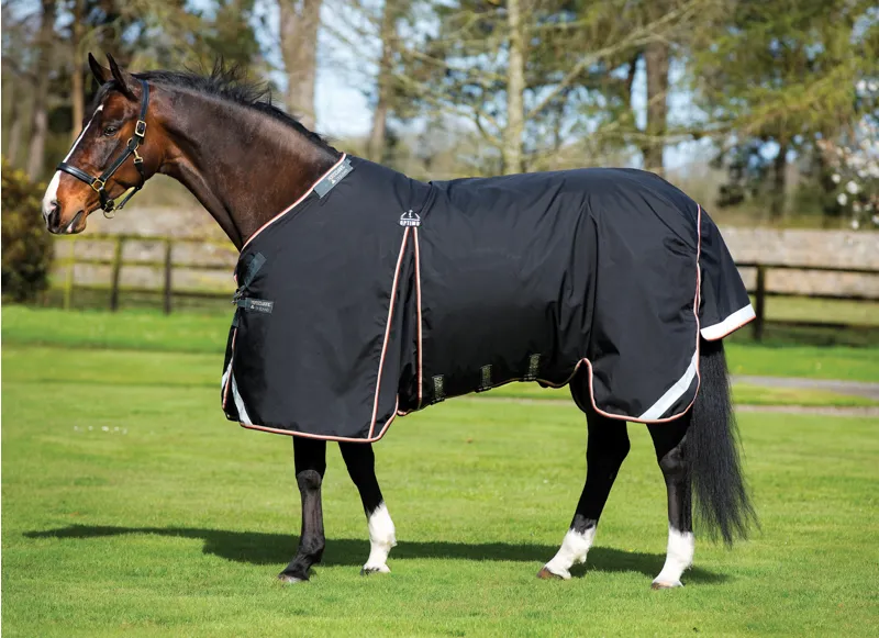 Rambo Optimo Turnout Rug and 400g Liner Black/Orange/Black-4